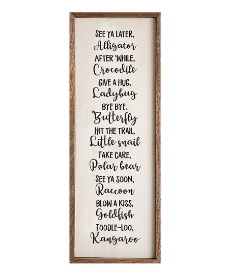 Brown & Cream 'See Ya Later Alligator' Framed Wall Sign | Zulily