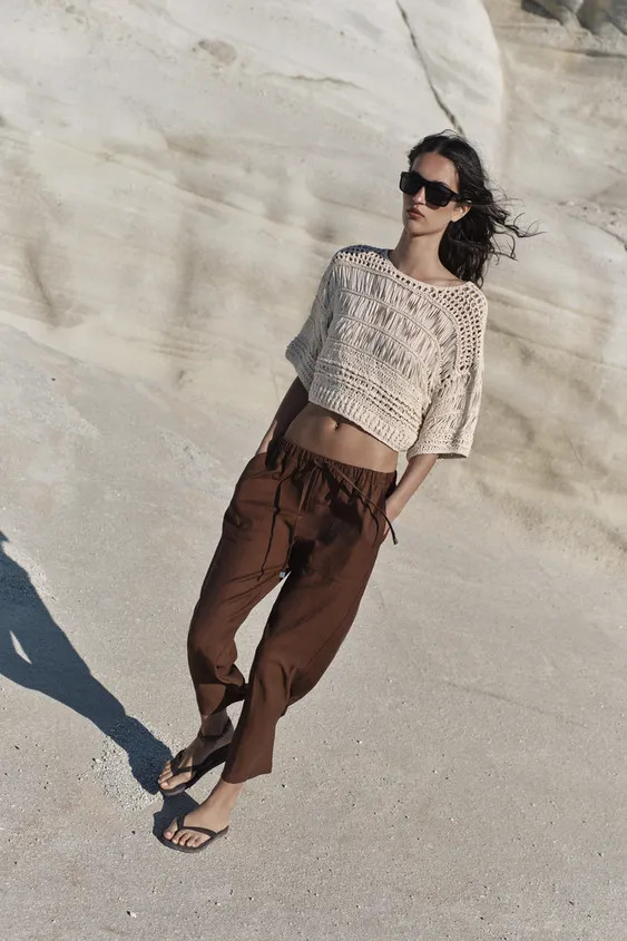 ELASTIC WAIST PANTS | Zara US