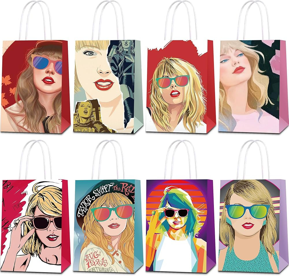24Pcs Tay-lor Singer Birthday Party Gift Bags Candy Bags Treat Bags Tote Bags for Kids Paper Favo... | Amazon (US)