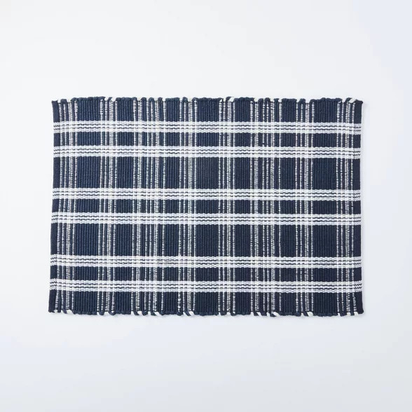 Windsong Indoor/Outdoor Plaid Scatter Rug Navy - Threshold™ designed with Studio McGee | Target