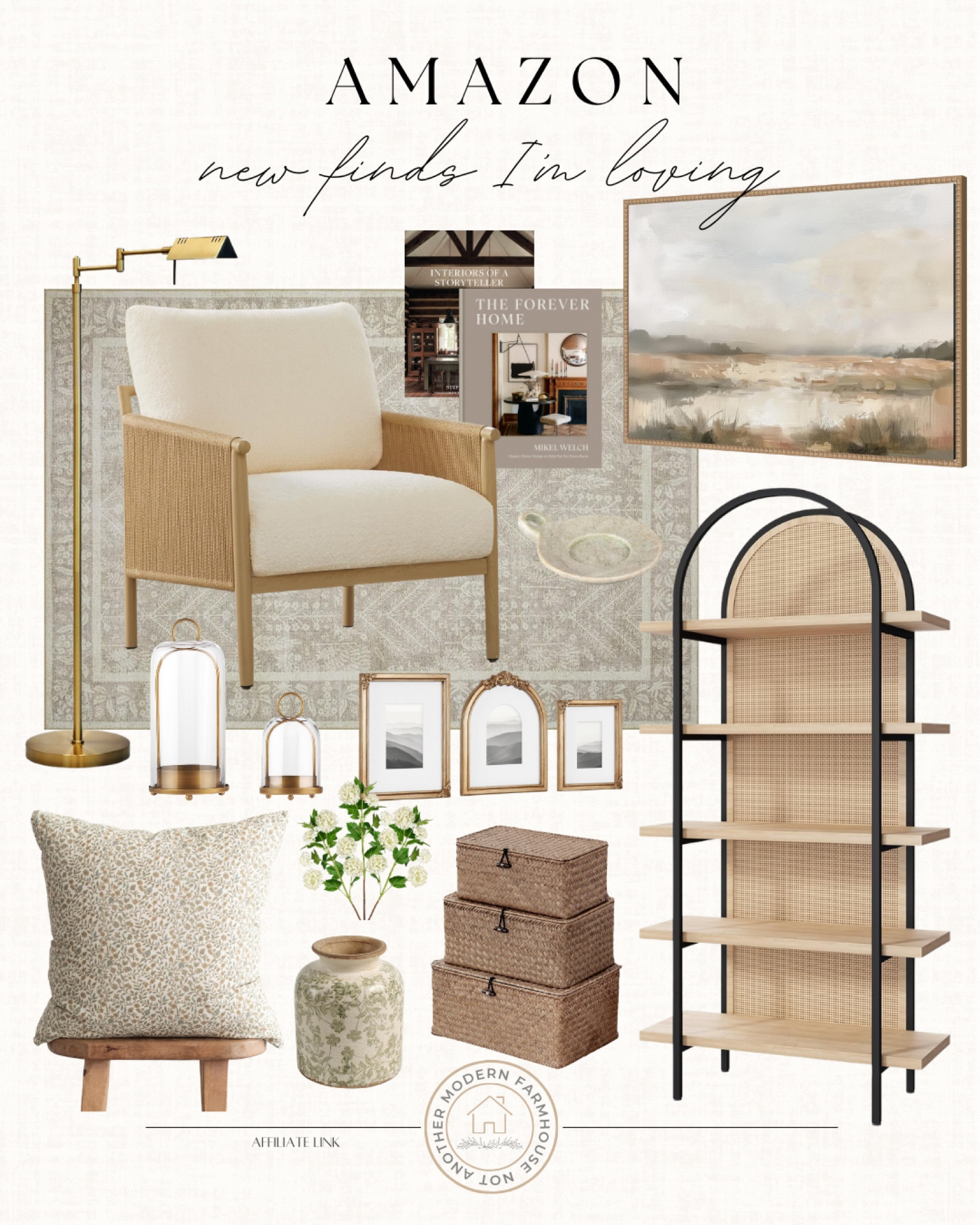 Amazon finds I’m loving lately. 🤍 Soft neutrals, timeless textures and elevated pieces that make your home feel curated.

Amazon home decor, amazon finds home, neutral home aesthetic, modern organic decor, cozy home styling, accent chair neutral, arched bookshelf decor, woven storage baskets, table lamp brass, vintage wall art neutral, decorative picture frames, floral throw pillow neutral, home styling ideas, affordable home decor, classic home style, organic modern home, living room decor ideas, cozy neutral space, amazon furniture finds, elevated home essentials 

 #LTKHome