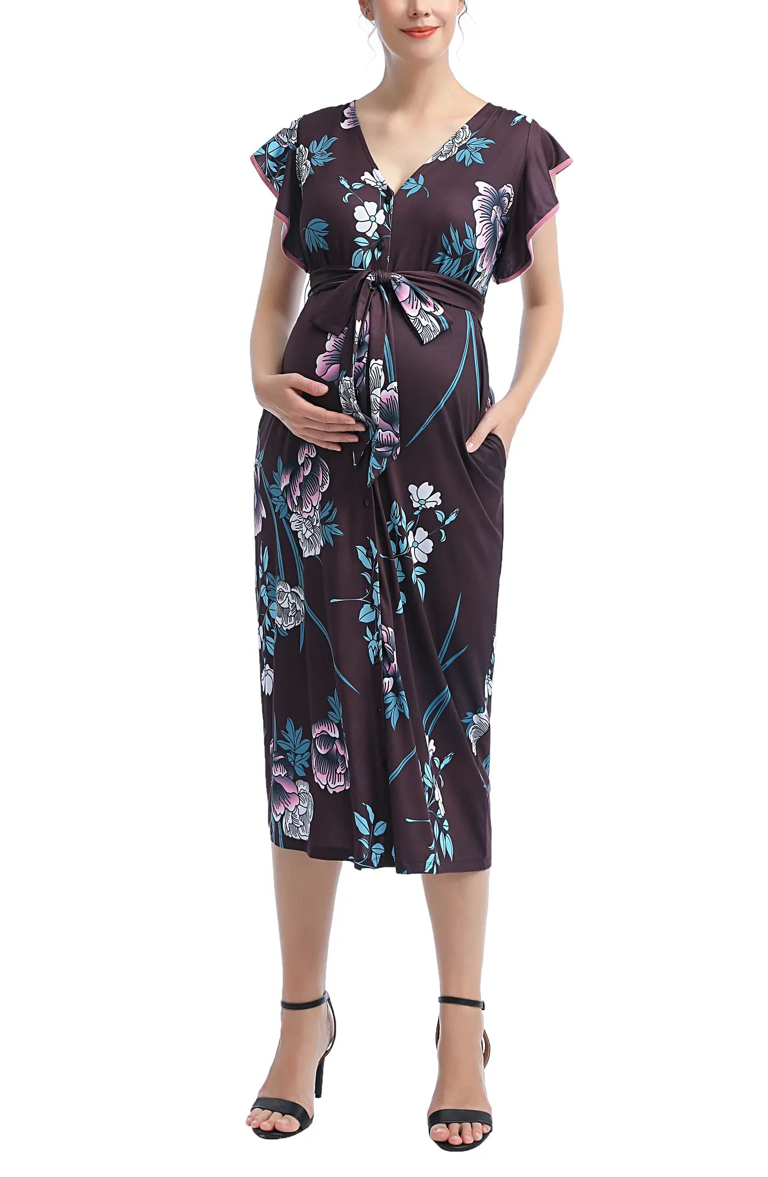 Kimi and Kai Aisha Maternity/Nursing Midi Dress | Nordstrom | Nordstrom