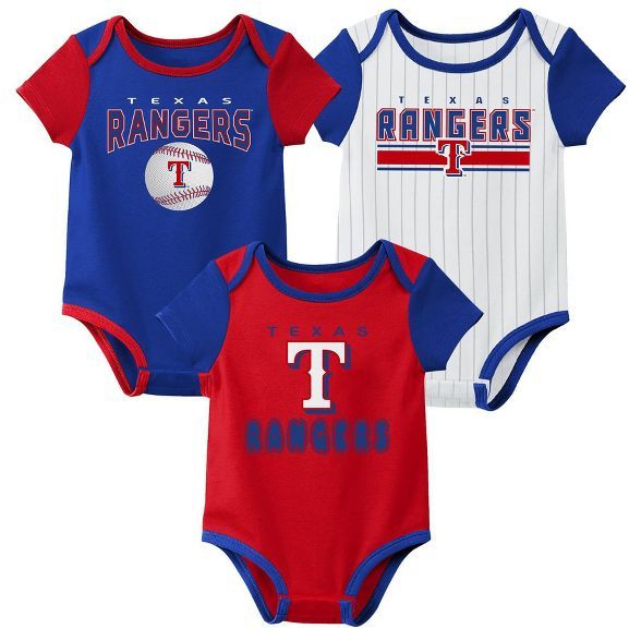 MLB Texas Rangers Baby Boys' 3pk Bodysuit Set | Target