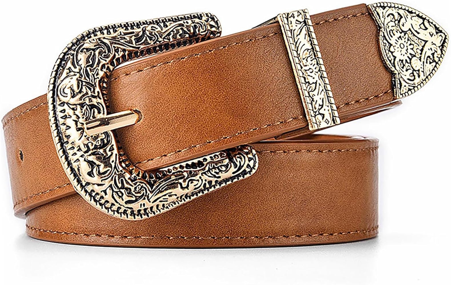 Western Belt for Women Men Cowboys Cowgirls Carving Buckles Belts for Jeans Pants | Amazon (US)