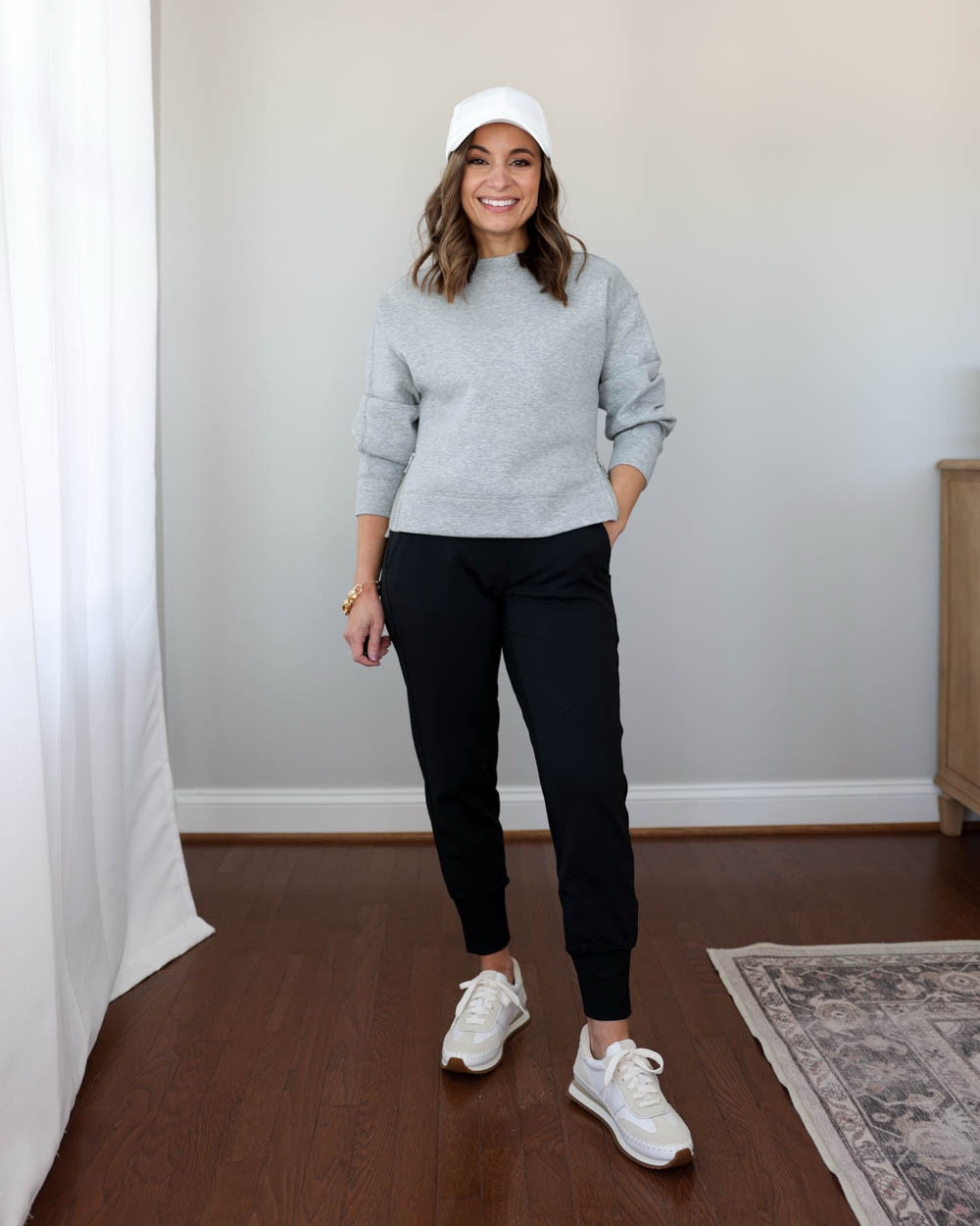 Casual sporty Spring outfits for petites!

Outfit 1:
Venice joggers (Athleta): petite xxs
Navy sweatshirt (Athleta): xxs
Sneakers: tts

Outfit 2:
Chore jacket (Old Navy): petite xs
Pants (BR Factory): petite xxs
Tank top (Quince): xs
Bag (Quince)
Sneakers (Gola): tts

Outfit 3:
Pants (Aritzia): xxs short - 28” inseam
Jacket (Quince): xs - water repellant with a stowable hood
T-shirt (Old Navy): petite xs
Bag (Quince)
Sneakers (Gola): tts 

My measurements for reference: I’m 4’10” and 105lbs. My bust, waist, and hip measurement is 32”, 24”, and 36”.

#LTKootd #LTKSeasonal #LTKPetite