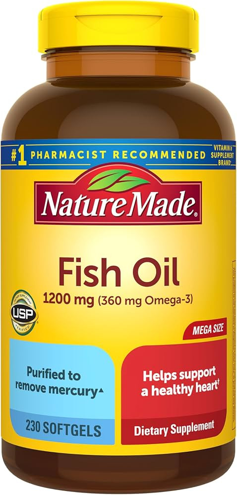 Nature Made Fish Oil Omega 3 Supplements, 1200 mg Softgels, 230 Softgels | Amazon (US)
