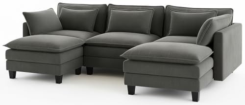 Amada U-Shaped Comfy Cloud Modular Sectional Sofa, Sectional Couches for Living Room, 5-Seater Ch... | Amazon (US)
