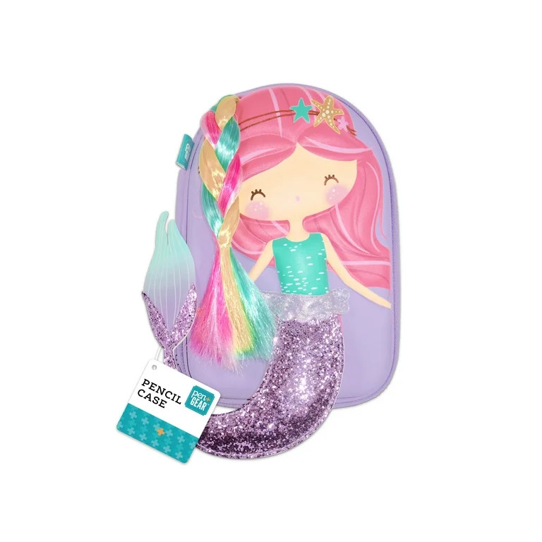 Pen+Gear Purple Glitter Mermaid Zipper Pencil Case | Walmart (US)