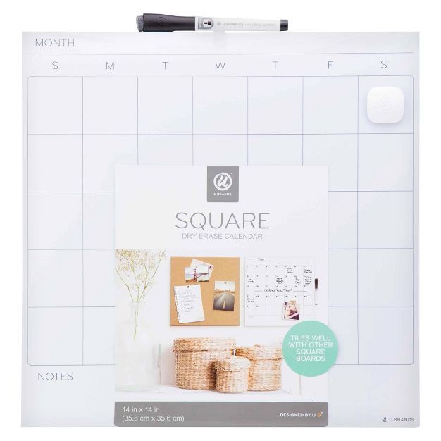 U Brands 14&#34; Frameless Magnetic Dry Erase Monthly Calendar Board | Target