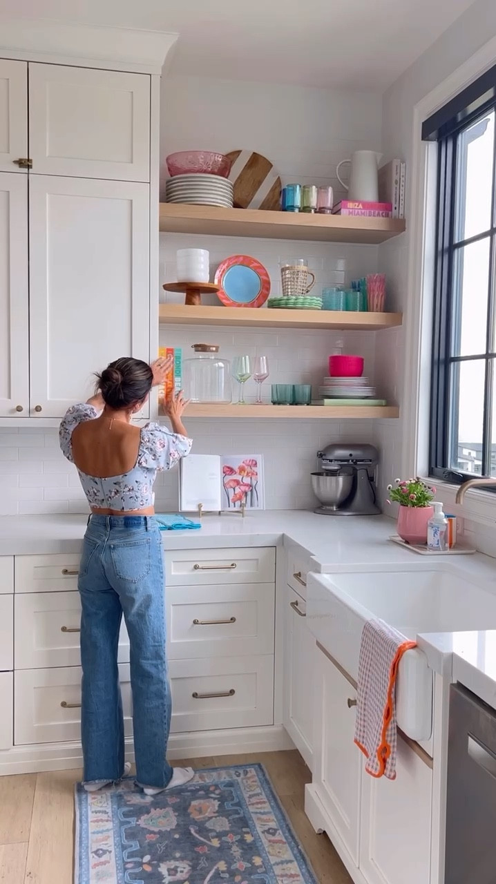 Colorful kitchen refresh 🩷 updated my kitchen shelf decor and swapped my rug for a colorful runner and this bright colorful kitchen makes me so happy!

Amazon rug, Amazon finds, colorful kitchen, Andrew home,  white kitchen, Amazon home, shelf decor, kitchen shelves, bright kitchen, kitchen makeover, kitchen update, Walmart, Walmart find, floral shirt, Christine Andrew 

#LTKSeasonal #LTKFindsUnder50 #LTKHome