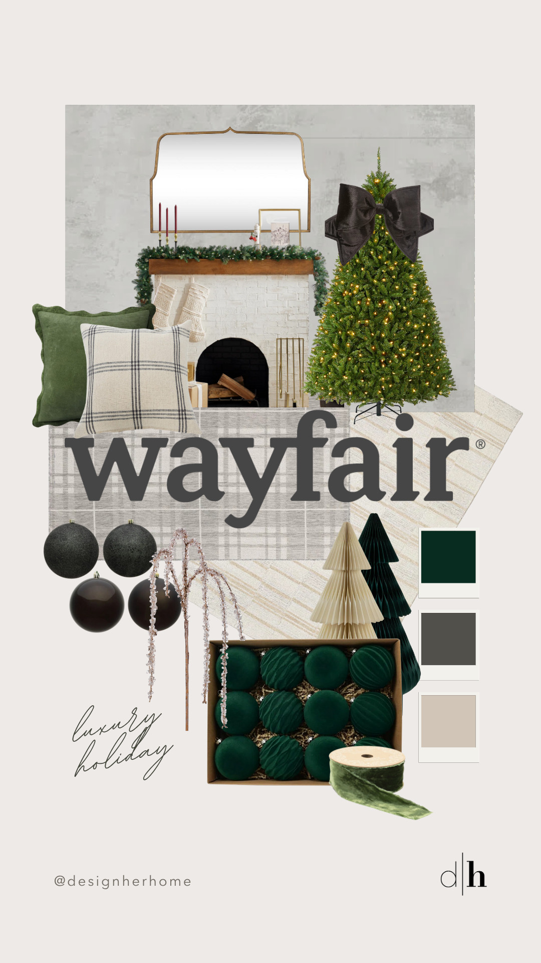 It's all about the moody Christmas vibes! Tis the season for deep burgundy, blacks and velvety greens! This moodboard uses all of our favourite Wayfair finds for the coziest holiday set up! Follow DesignHer for more designer trends and holiday inspo!  

 #LTKcanada #LTKwinter #LTKstyletip