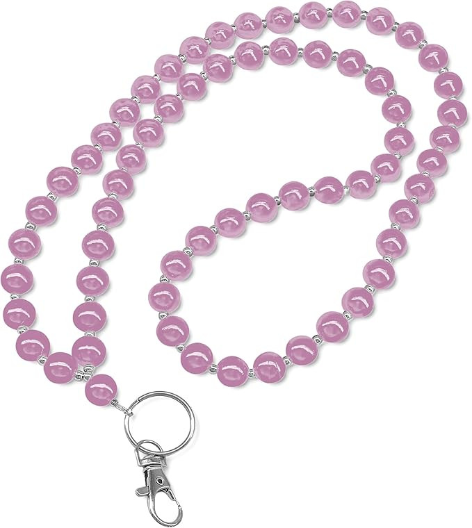 Pearls Beaded Lanyard for Women, ID Badge Holder, Stylish Keychain, Teacher Accessory | Amazon (US)