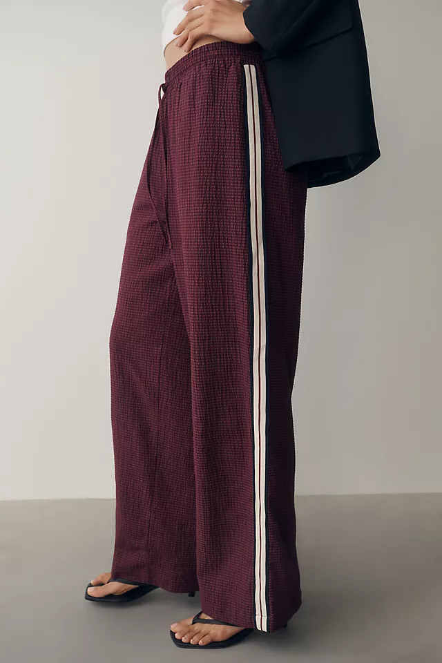 Check Wide Leg Track Pants | Anthropologie (US)