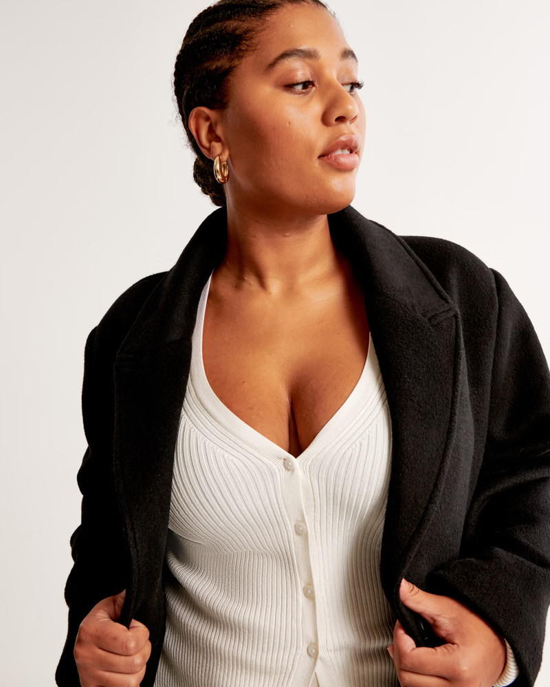 Women's Wool-Blend Tailored Topcoat | Women's Coats & Jackets | Abercrombie.com | Abercrombie & Fitch (UK)