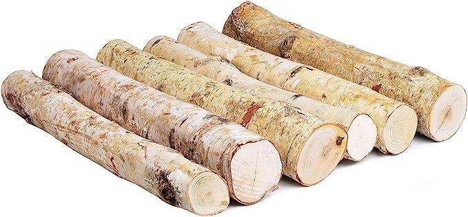 Kingcraft 6 Pack Large Birch Logs for Fireplace Unfinished Wood Crafts DIY Home Decorative Burnin... | Amazon (US)