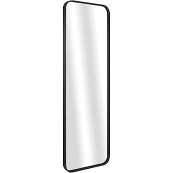 LEORISO 16 x 48” Full Length Mirror, 1.3”Black Metal Frame Full Length Wall Mounted Mirror fo... | Amazon (US)