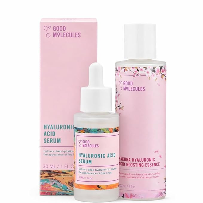 Good Molecules Hyaluronic Acid Serum and Sakura Essence Duo, Hydrating Skincare Set, 30ml Serum w... | Amazon (US)