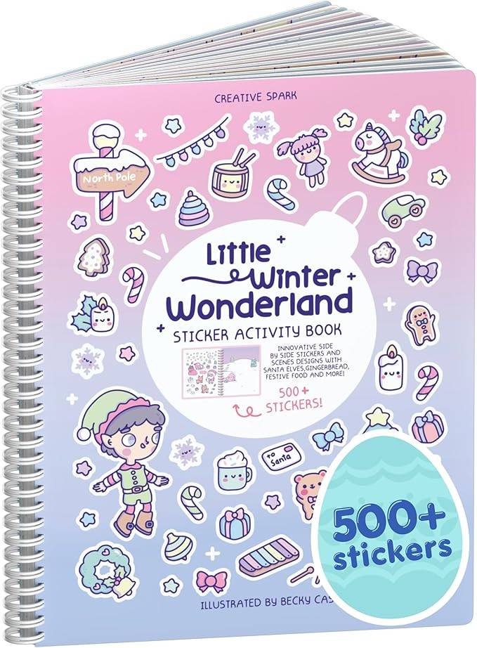 Winter Wonderland 500+ Kids Sticker Book by Cupkin Fun Toddler Travel Activity Coloring and Stick... | Amazon (US)
