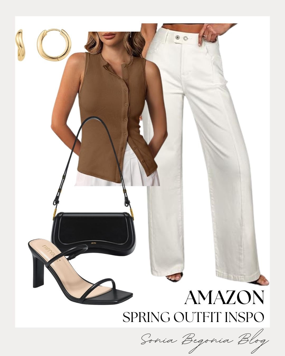 Neutral Tones & Spring Layers! ☕️

Embrace a chic, minimalist vibe with this perfectly balanced spring outfit from Amazon! I am obsessed with the statement piece: the camel-colored ribbed asymmetrical button-up tank. Balance the fitted top with a pair of crisp, wide-leg white trousers for an elevated look. Finish the outfit with sleek black accessories—a structured shoulder bag and strappy heeled sandals—and classic gold hoop earrings for a touch of polished, everyday glam!

#AmazonFashion
#SpringOutfit
#NeutralAesthetic
#OOTD
#WideLegPants
#MinimalistStyle
#AmazonFinds
#StreetStyleInspo
#SpringStyle
#EverydayChic
#LTKStyle
#OutfitInspo
#CleanGirlAesthetic
#DateNightLook
#AffordableFashion

#LTKspringtrends #LTKspring #LTKootd