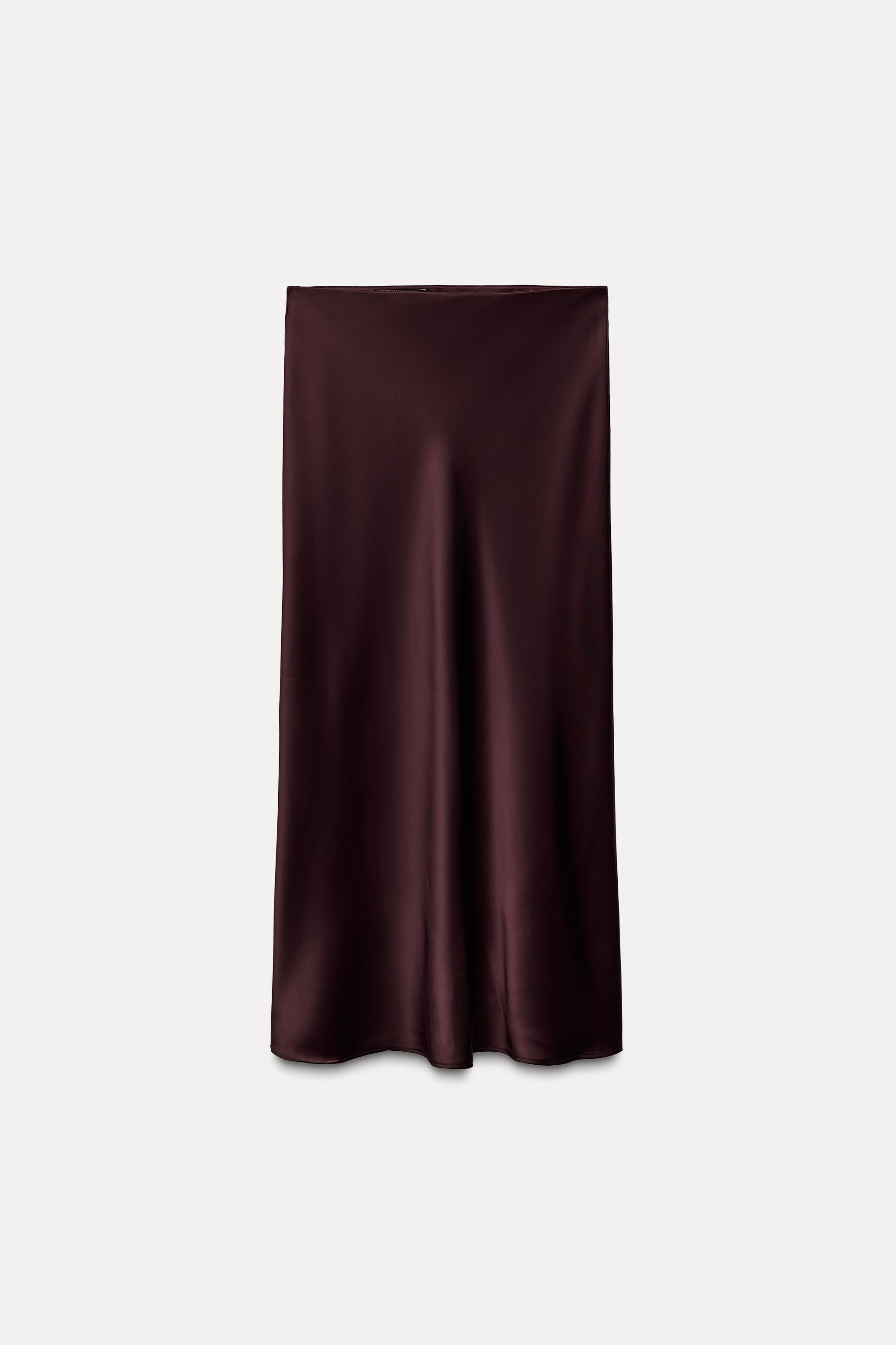 SATIN EFFECT MIDI SKIRT | Zara US