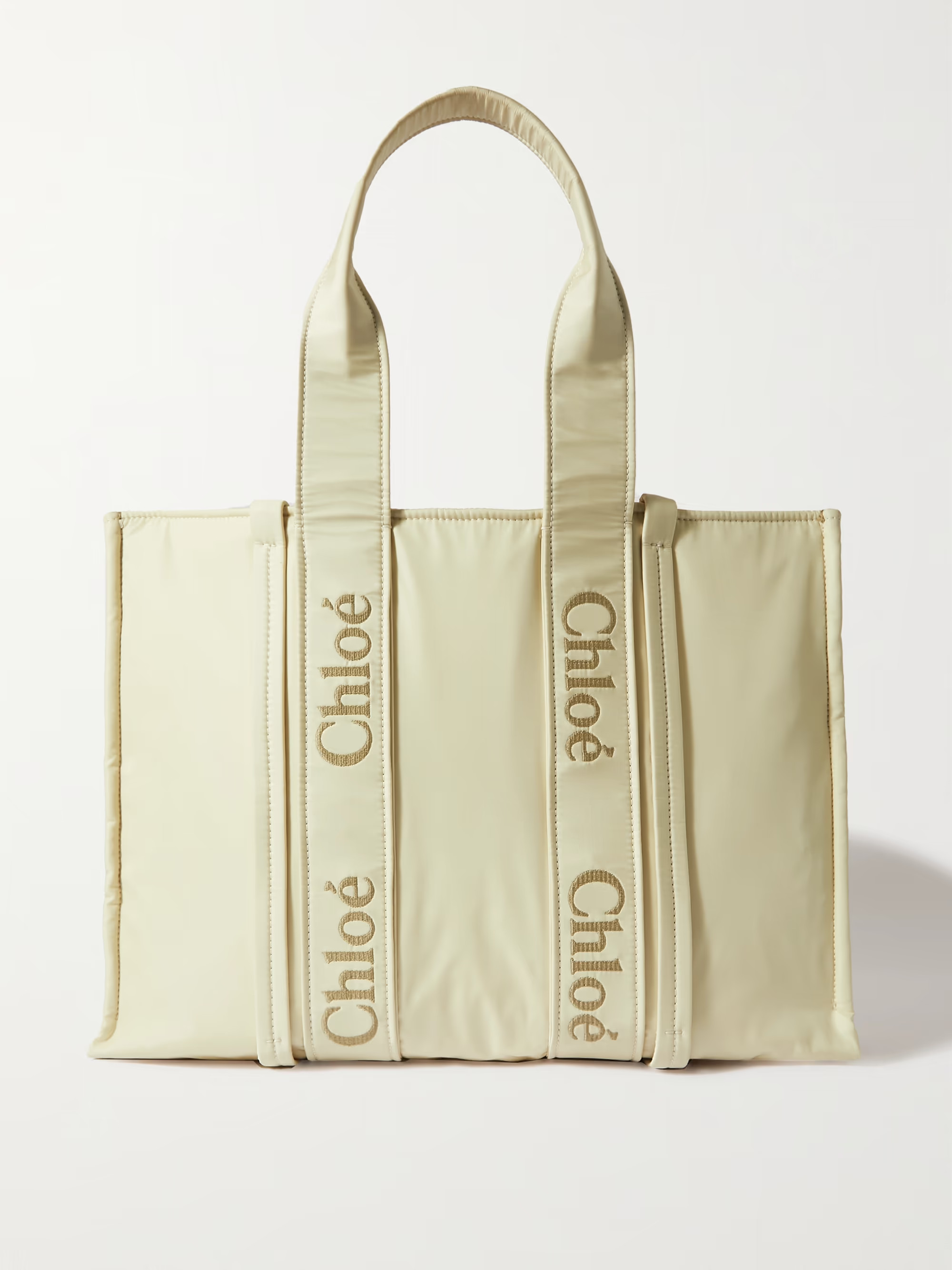 Woody large embroidered leather-trimmed nylon tote | NET-A-PORTER APAC