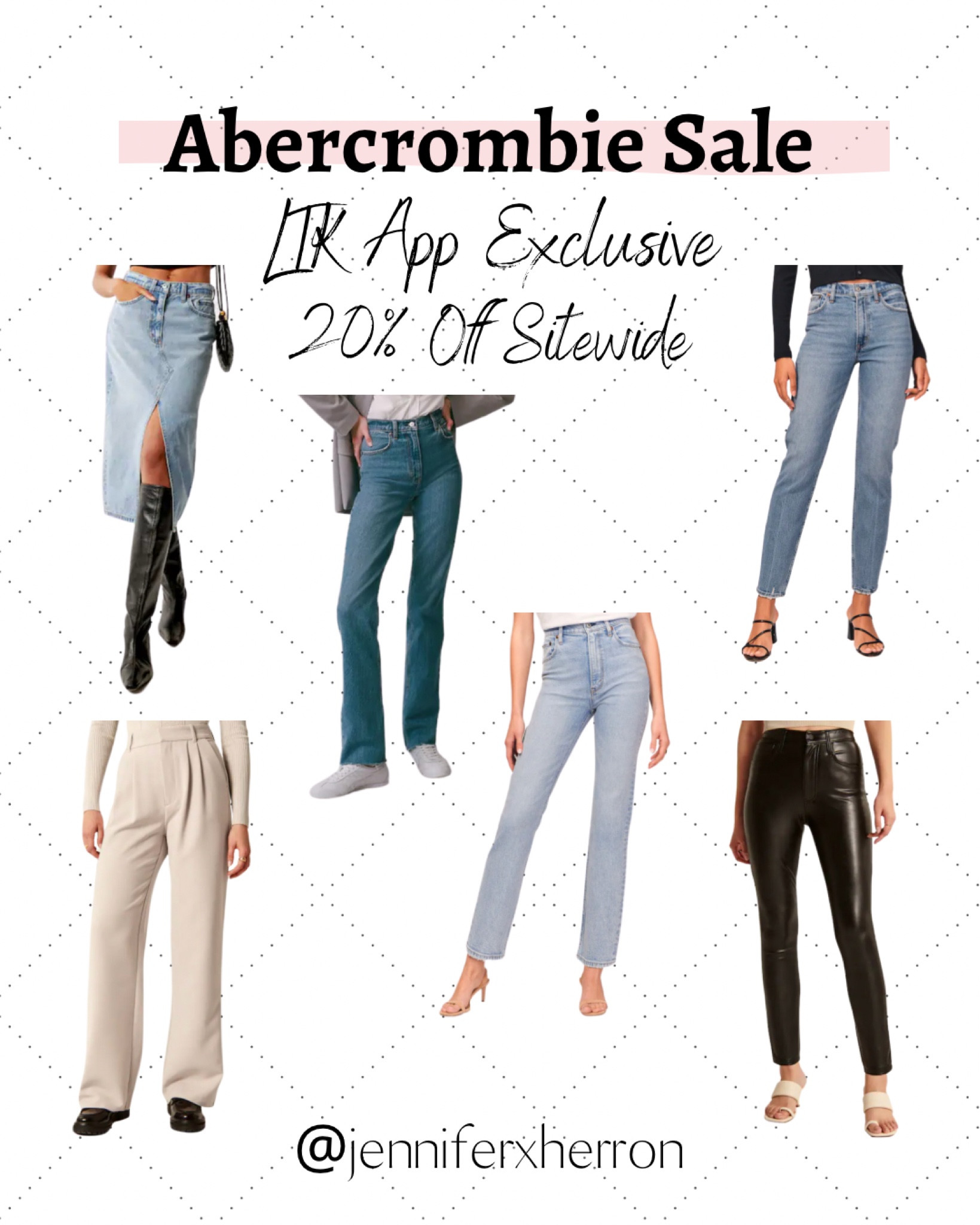 Few of my favorite picks from Abercrombie for the LTK app exclusive sale. 20% off everything when shopping through LTK. Last day to shop the sale is tomorrow 9/24. 🫶

Follow @jenniferxherron for more inspiration ✨

#LTKSale #LTKfindsunder100 #LTKsalealert