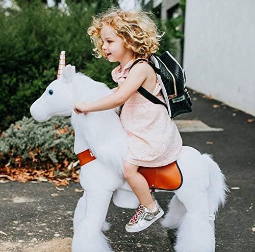 PonyCycle Official Classic U Series Ride on White Horse Unicorn Toy Plush Walking Animal U4 for A... | Amazon (US)