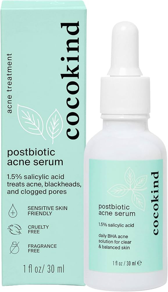 Cocokind Postbiotic Acne Serum, Salicylic Acid Serum and BHA Liquid Exfoliant - Exfoliating, Brig... | Amazon (US)