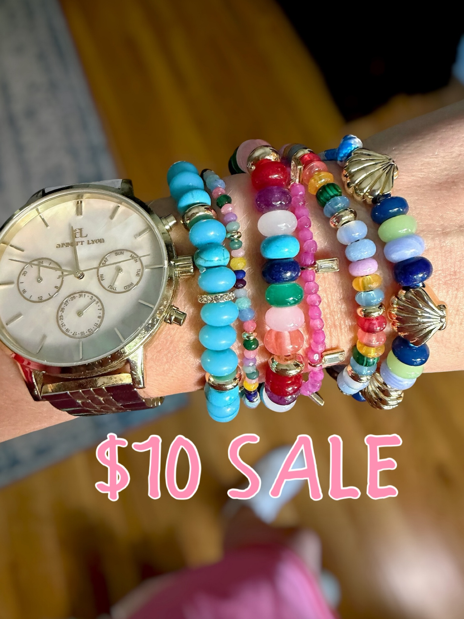 BaubleBar $10 Bracelet Stack 💖 Preppy Summer Jewelry Finds

The cutest stack alert 💖✨ BaubleBar’s summer kickoff is SO good—these bracelets are just $10 and perfect for mixing, matching, and stacking! I love how colorful and playful they are while still feeling polished and preppy.

Styled them with a simple white tee, bright pink denim, and fun striped slides for an easy everyday look that lets the accessories shine 💕 The mix of pearls, gold, and colorful beads makes this stack feel elevated but still fun for summer.

Such a great way to refresh your accessories without breaking the bank—and they make the sweetest little gifts too 🎁

baublebar bracelet stack, $10 jewelry sale, affordable jewelry finds, preppy jewelry style, colorful beaded bracelets, summer accessories 2026, stacking bracelets trend, pearl bracelet stack, gold bracelet stack, everyday jewelry essentials, gift ideas for her, budget friendly fashion finds, pink outfit ideas, preppy summer outfit, classic white tee outfit, lilly pulitzer style outfit, feminine preppy style, grandmillennial accessories, coastal preppy style, cute summer outfits, everyday mom style, casual chic outfit ideas, Mother’s Day gift, Mother’s Day jewelry, Disney jewelry, tennis bracelet 

#LTKSaleAlert #LTKMothersDay #LTKOver40

#LTKSaleAlert #LTKOver40 #LTKSeasonal

#LTKSaleAlert #LTKU #LTKSeasonal