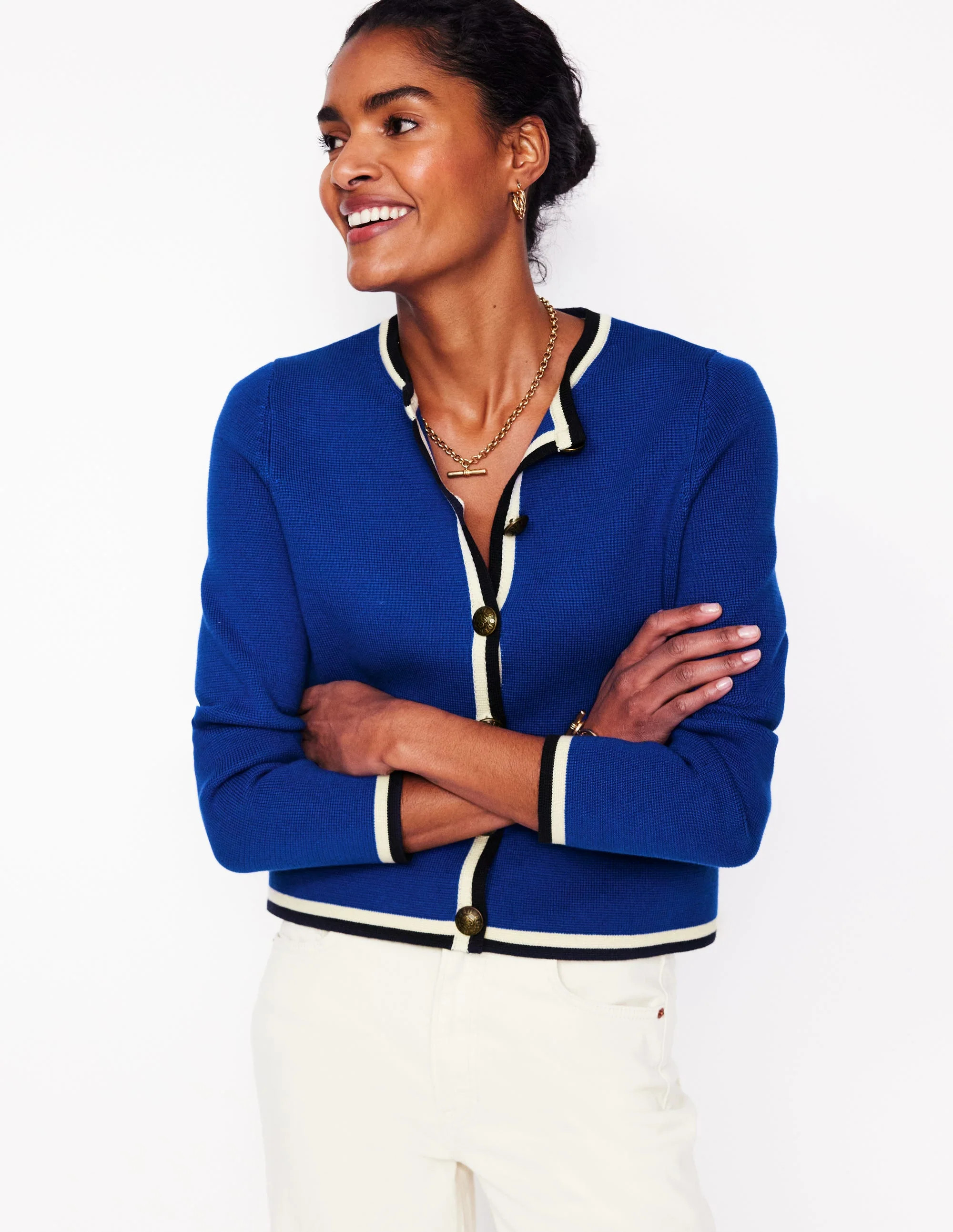 Holly Knitted Jacket-Bright Blue | Boden (US)
