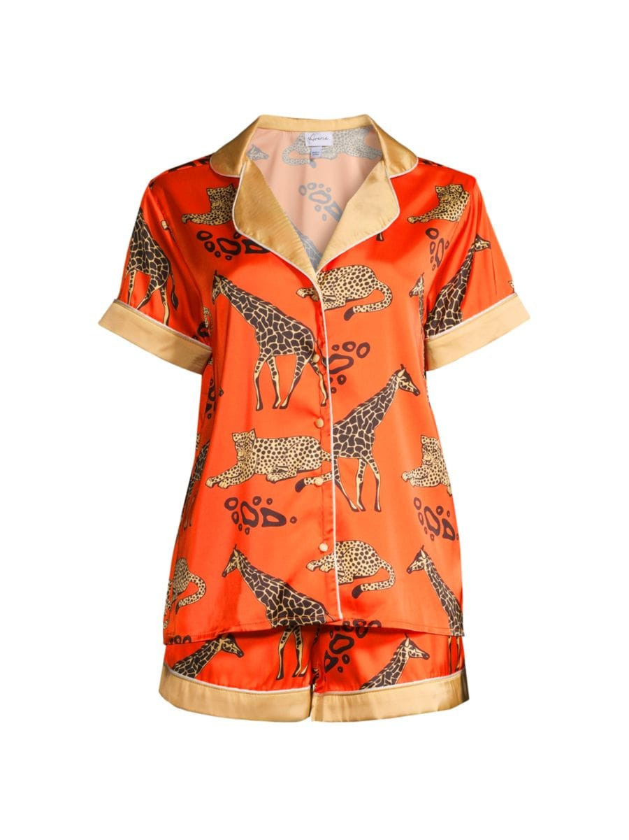 Giraffe Print Short Pajama Set | Saks Fifth Avenue