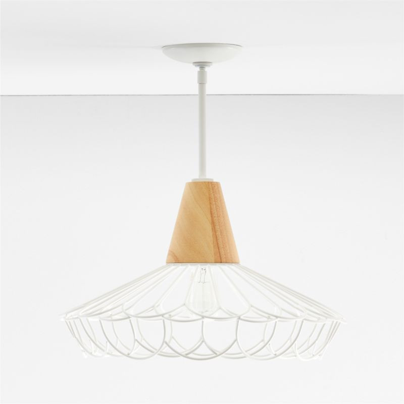 Sawyer White Metal Chandelier Ceiling Light | Crate & Kids | Crate & Barrel