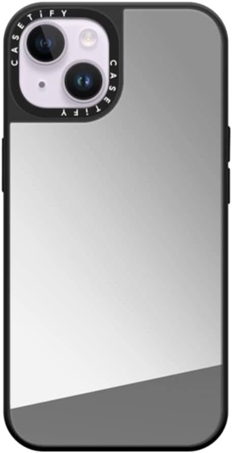 CASETiFY Mirror iPhone 14 Case [4.9ft Drop Protection/Compatible with Magsafe] - Silver on Black | Amazon (US)