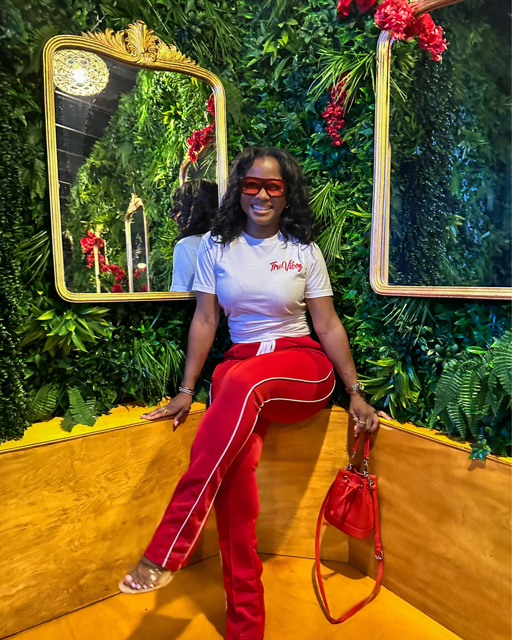 Effortless vibes with a pop of red Keeping it cool and comfy in my #TruVibez tee—because style should always feel good. 🛍️ 

#LTKStyleTip #LTKMostLoved #LTKU