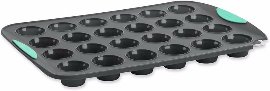 Trudeau Structure Silicone Muffin Pan, 24 Cup Mini, Grey/Mint | Amazon (US)