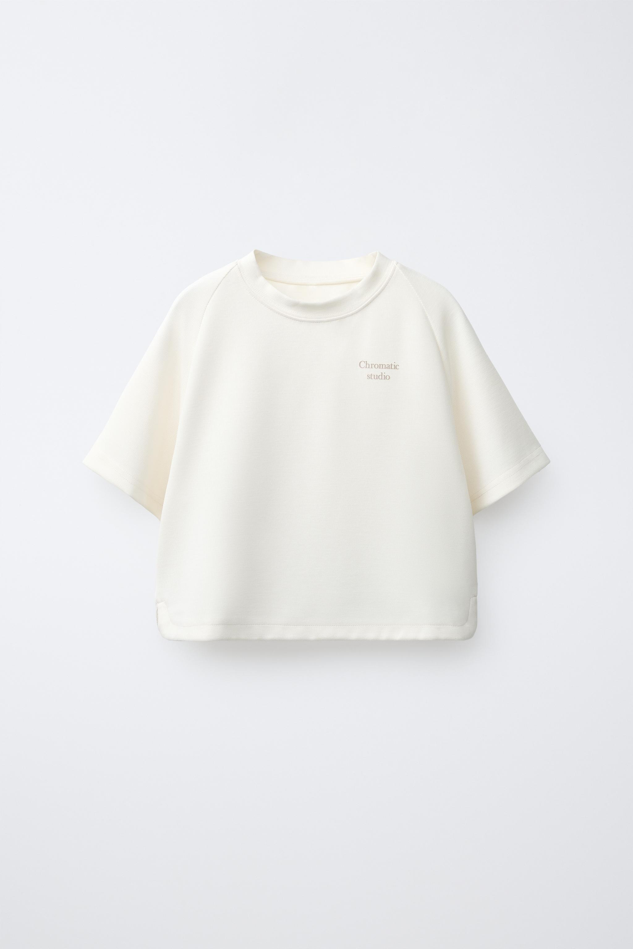 SLOGAN T-SHIRT WITH RAISED CONTRAST DETAIL | Zara UK