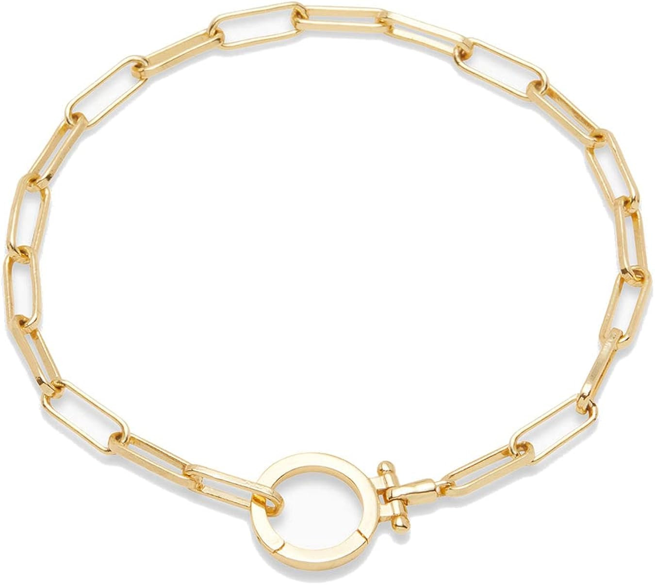 gorjana Women's Parker Link Bracelet, Paperclip Chain w/ Signature Clasp, Gold and Silver Plated | Amazon (US)