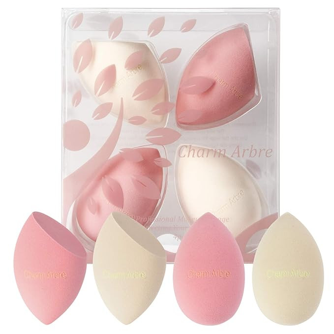 Charm Arbre Floral Makeup Sponge Blender 4Pcs Set, Cosmetics Blending Applicators for Powders, Li... | Amazon (US)