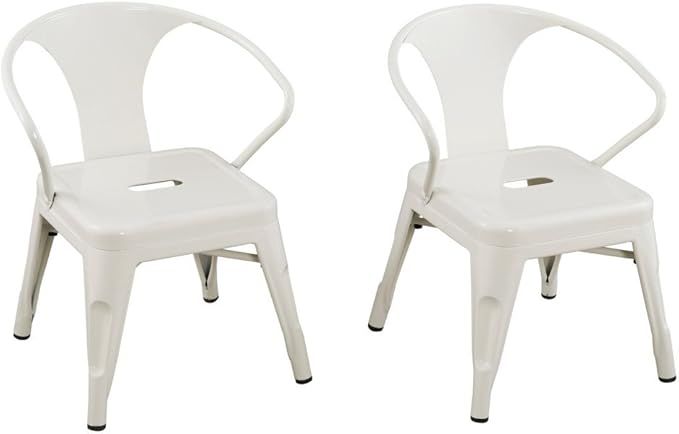 ACEssentials, 255201, Kids Industrial Metal Activity Chairs, 16.9" x 16.5" x 21.3", White | Amazon (US)