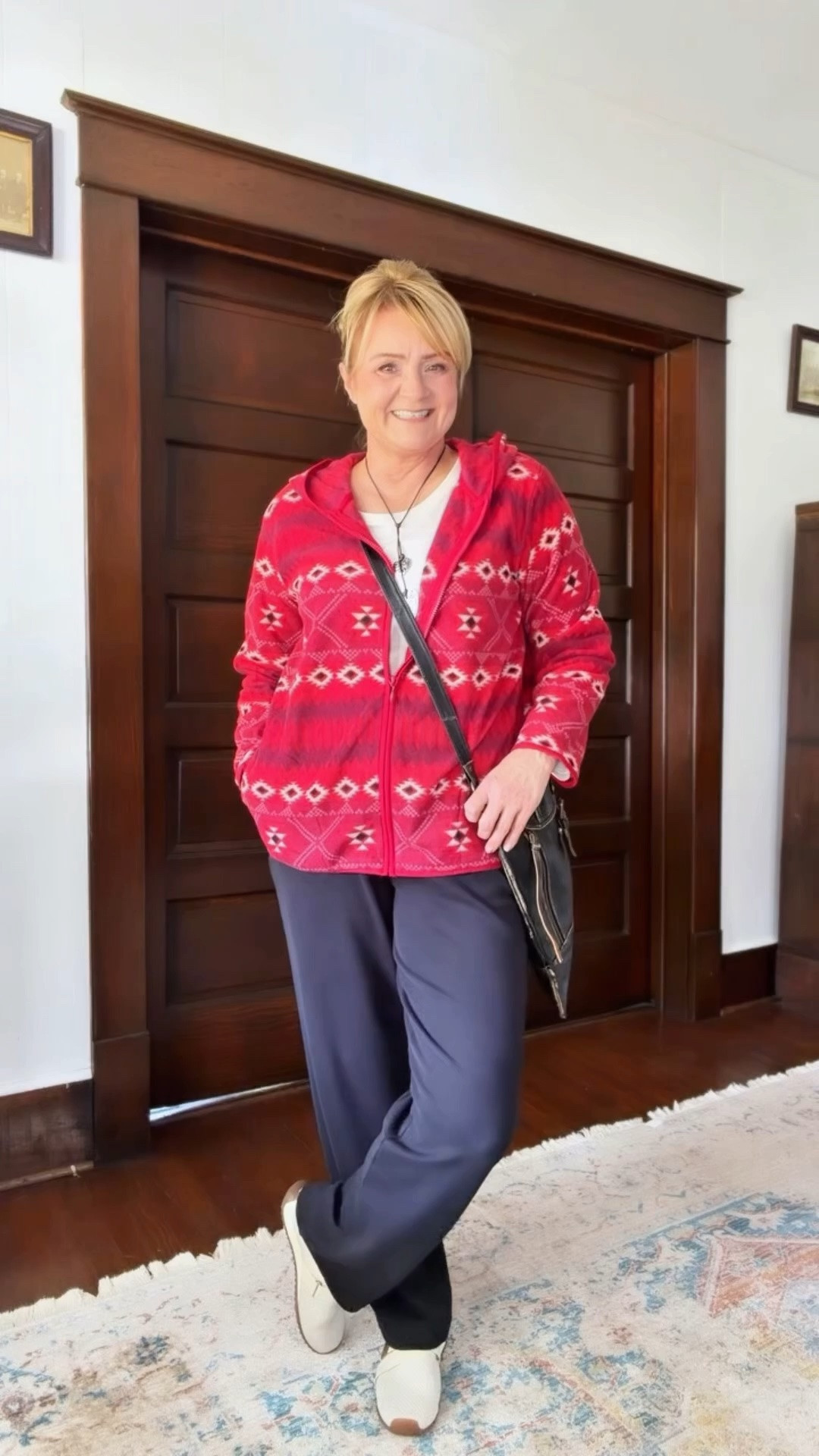 Comfy Fall & Holiday Outfit from Coldwater Creek. Wearing my true size in everything.  Amazingly comfortable and the bag 100% leather.   So nice! @coldwatercreek #ad

#LTKootd