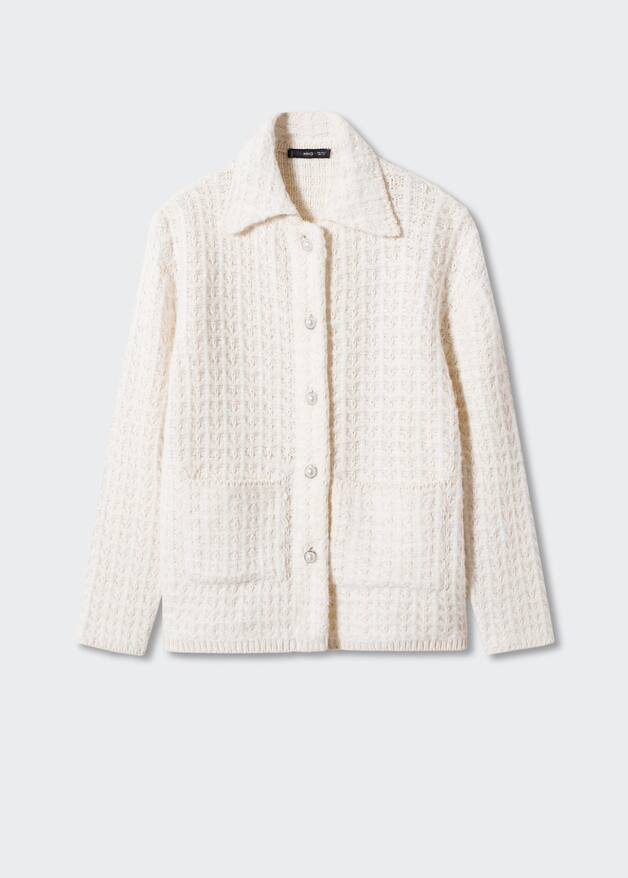 Openwork knit cotton cardigan -  Women | Mango United Kingdom | MANGO (UK)