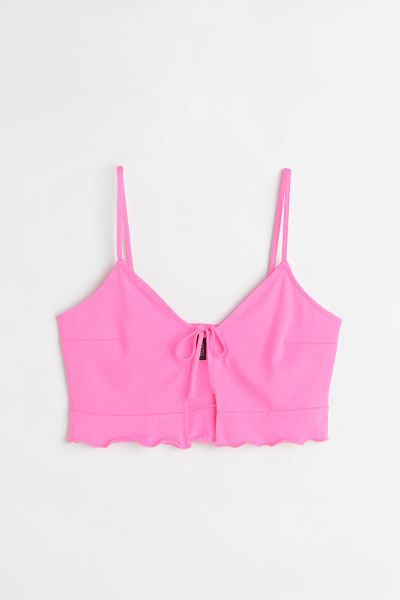 Tie-front Peplum Crop Top | H&M (US + CA)