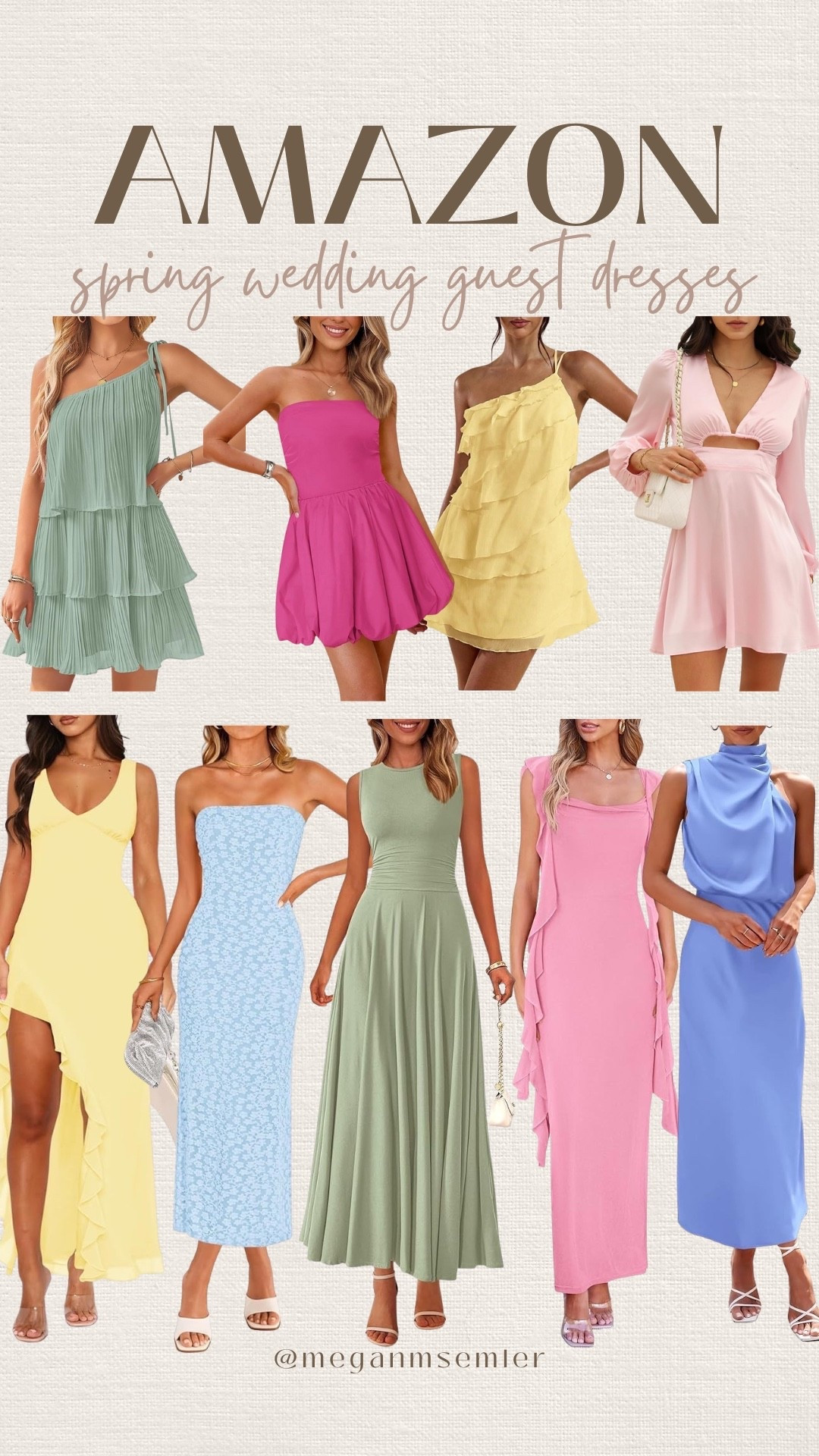 Amazon spring wedding guest dresses 

#LTKgrwm #LTKootd #LTKWedding