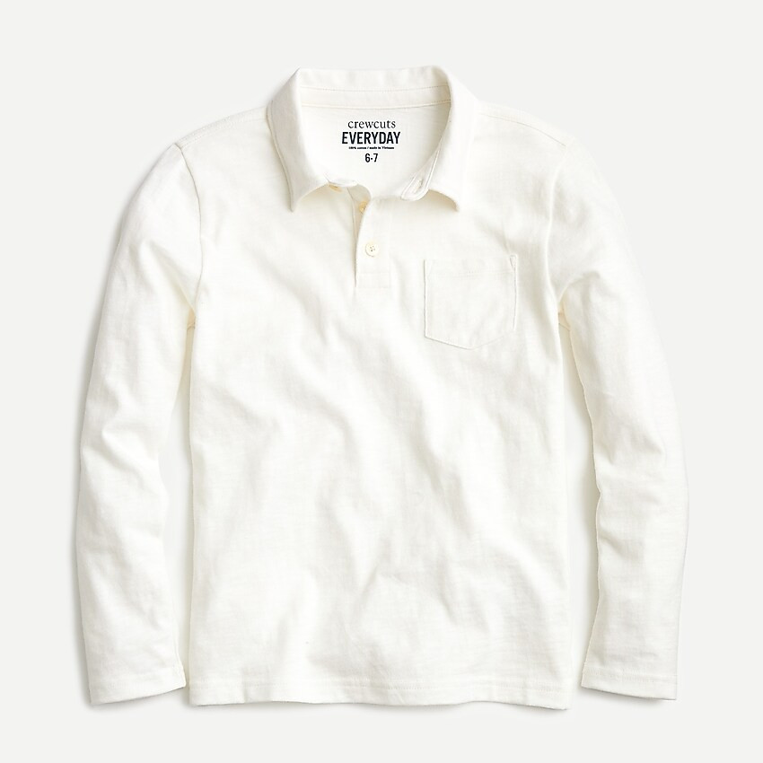 Boys' long-sleeve slub cotton polo shirt | J. Crew US