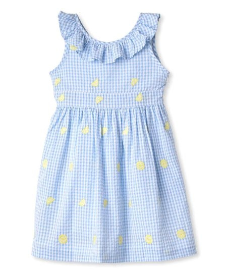 Blue Lemon Gingham Avery Sleeveless Dress - Toddler & Girls | Zulily