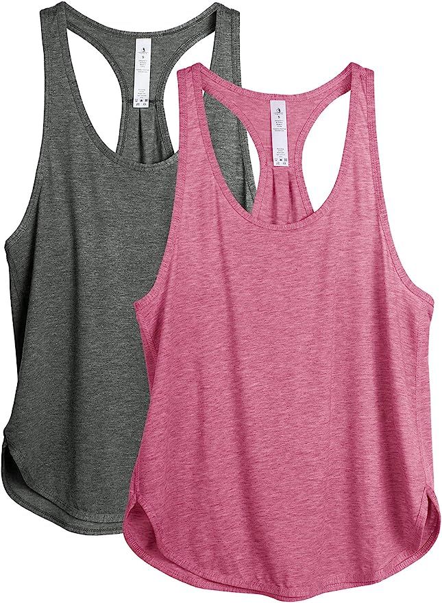 icyzone Workout Tank Tops for Women - Athletic Yoga Tops, Racerback Running Tank Top(Pack of 2) | Amazon (US)