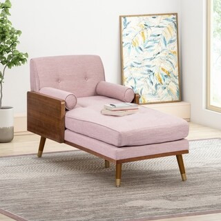 Fortas Mid-Century Modern Fabric Chaise Lounge by Christopher Knight Home - 32.00" W x 63.75" L x... | Bed Bath & Beyond