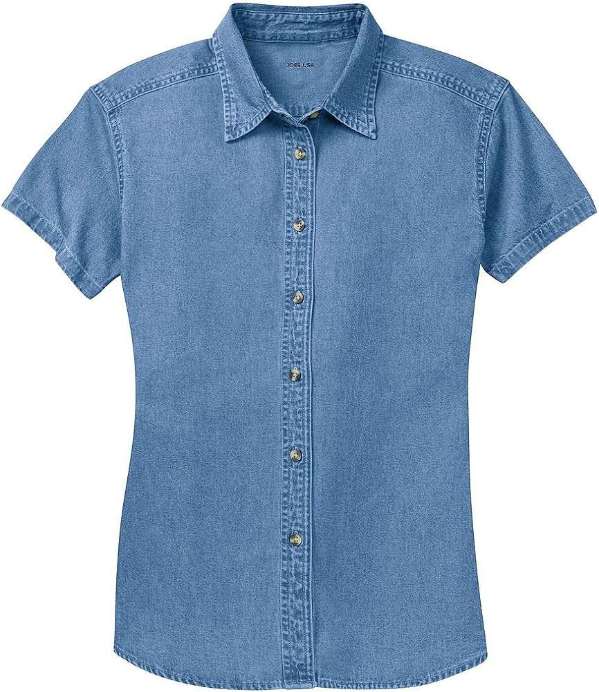Joe's USA Ladies Short Sleeve Value Denim Shirts in Sizes XS-4XL | Amazon (US)