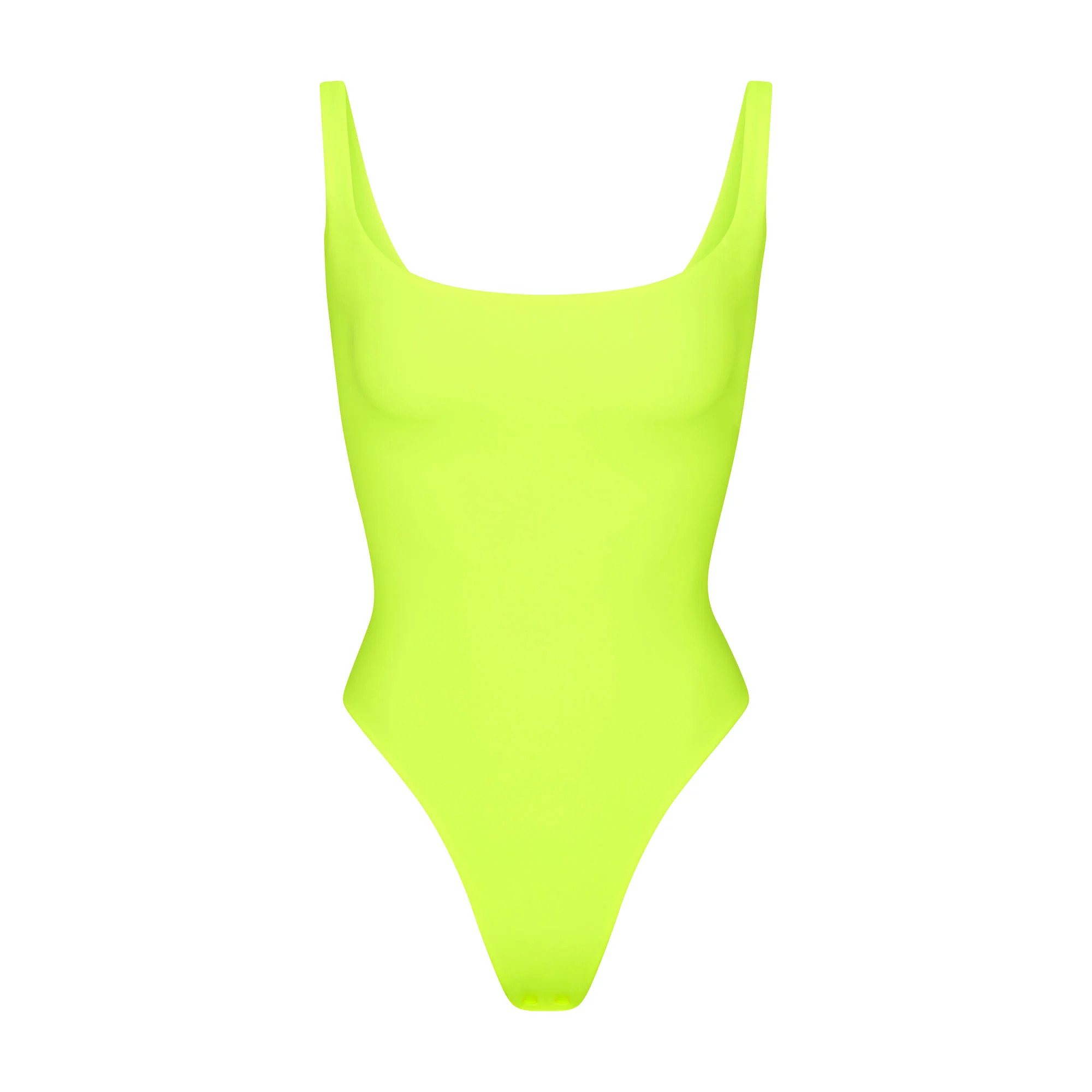 FITS EVERYBODY SQUARE NECK BODYSUIT | GREEN HIGHLIGHTER | SKIMS (US)