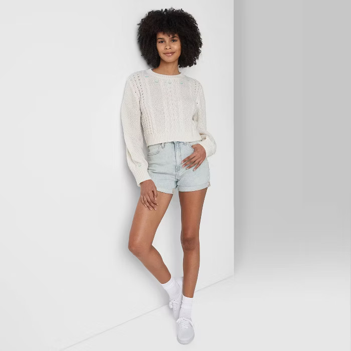 Women's High-Rise Rolled Cuff Jean Shorts - Wild Fable™ | Target